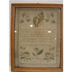19TH CENTURY NEEDLEPOINT SAMPLER