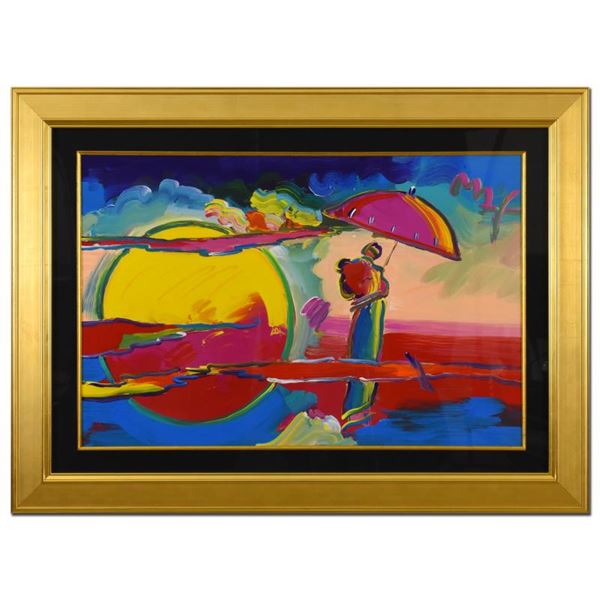 Peter Max "New Moon II" Original Mixed Media on Paper