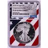 Image 1 : 2018-W $1 Proof American Silver Eagle Coin NGC PF69 Ultra Cameo Congratulations Flag