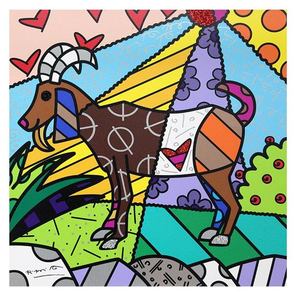 Romero Britto "Capricorn" Limited Edition Giclee on Canvas