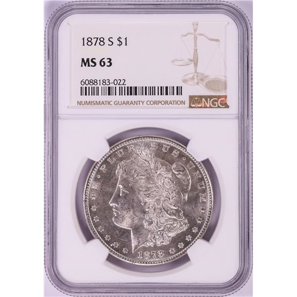 1878-S $1 Morgan Silver Dollar Coin NGC MS63