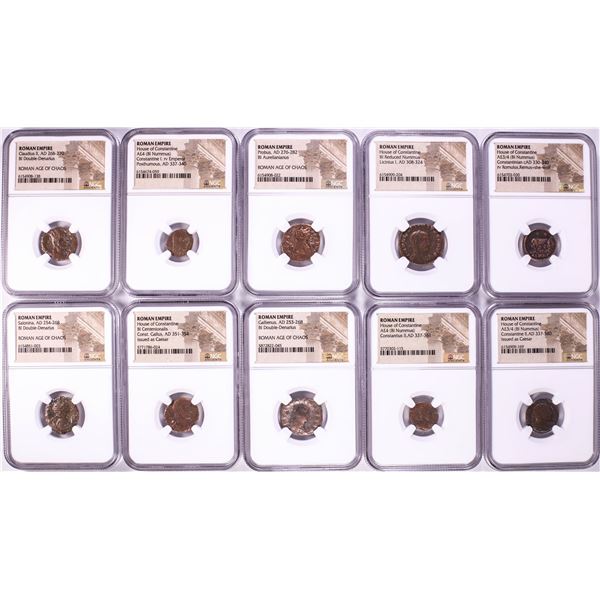 Lot of (10) Ancient Roman Empire Coins NGC Certified