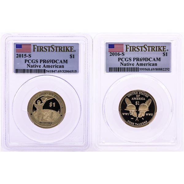 Lot of 2015-S $1 Proof Native American Dollar Coins PCGS PR69DCAM First Strike