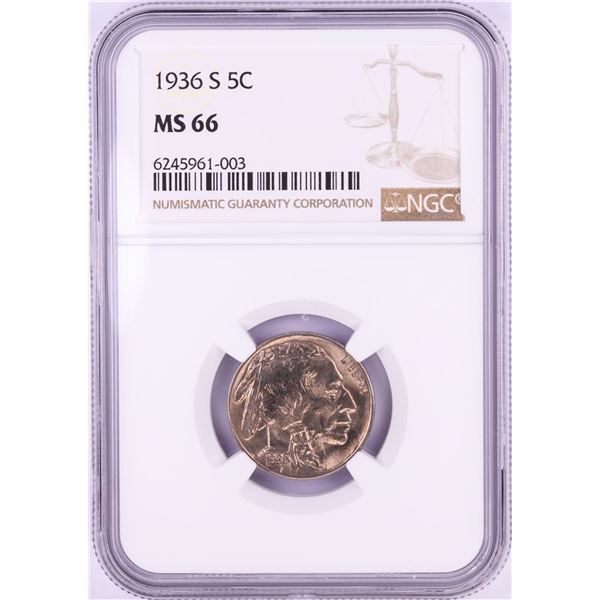 1936-S Buffalo Nickel Coin NGC MS66