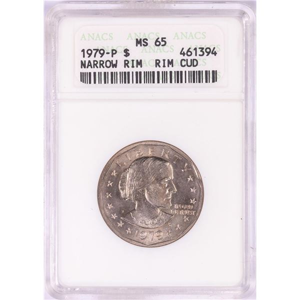 1979-P $1 Susan B Anthony Dollar Coin ANACS MS65 Narrow Rim