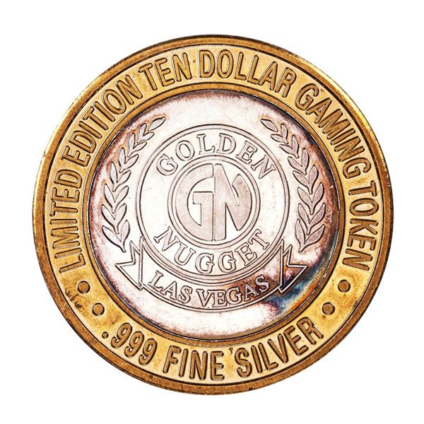 .999 Silver Golden Nugget Las Vegas, Nevada $10 Casino Limited Edition Gaming Token