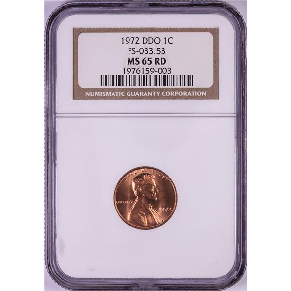 1972 DDO FS-033.53 Lincoln Memorial Cent Coin NGC MS65RD