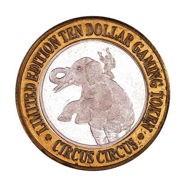 .999 Fine Silver Circus Circus Las Vegas, Nevada $10 Limited Edition Gaming Token