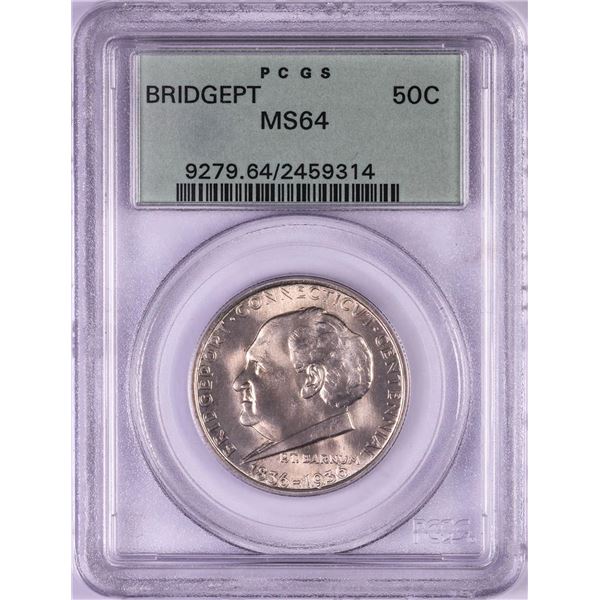 1936 Bridgeport Commemorative Half Dollar Coin PCGS MS64 Old Green Holder