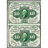 Image 1 : Uncut Pair of July 17, 1862 First Issue Ten Cents Fractional Currency Notes