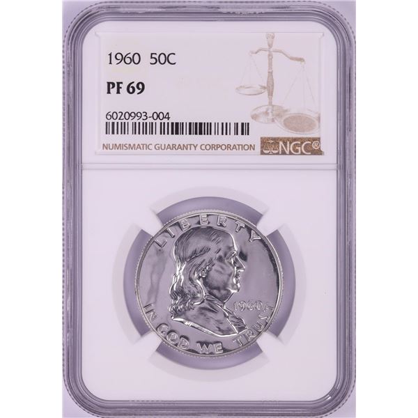 1960 Proof Franklin Half Dollar Coin NGC PF69