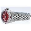 Image 8 : Rolex Ladies Stainless Steel Red Diamond & Ruby Datejust Wristwatch