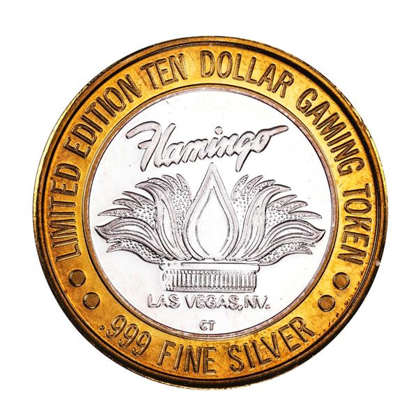 .999 Silver Flamingo Hilton Reno, Nevada $10 Casino Limited Edition Gaming Token