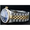 Image 9 : Rolex Men's Two Tone Blue Diamond Oyster Perpetual Datejust Wristwatch