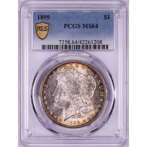 1899 $1 Morgan Silver Dollar Coin PCGS MS64 Nice Toning
