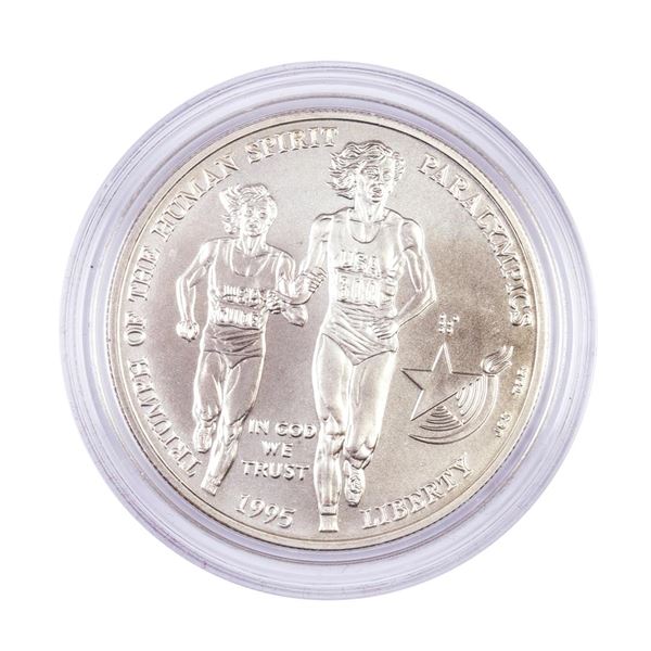1995-D $1 Olympics Paralympics Commemorative Silver Dollar Coin