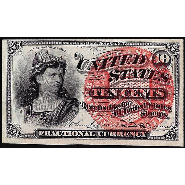 March 3, 1863 Fourth Issue Ten Cents Fractional Currency Note