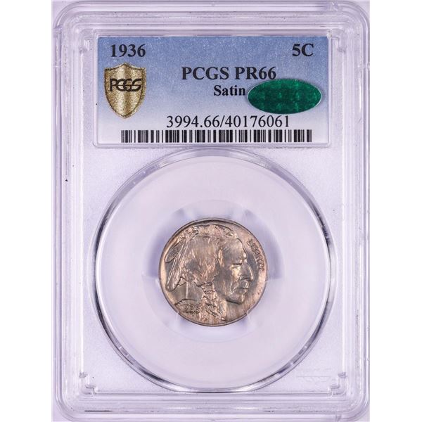 1936 Satin Proof Buffalo Nickel Coin PCGS PR66 CAC