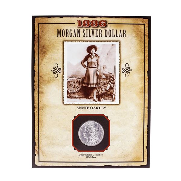 1886 $1 Morgan Silver Dollar Coin Annie Oakley Legends of the Wild West