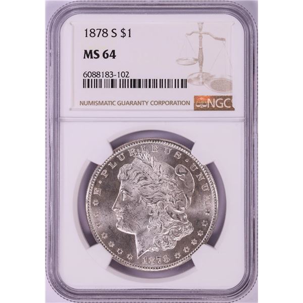 1878-S $1 Morgan Silver Dollar Coin NGC MS64