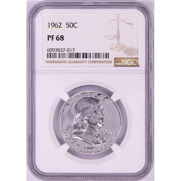 1962 Proof Franklin Half Dollar Coin NGC PF68