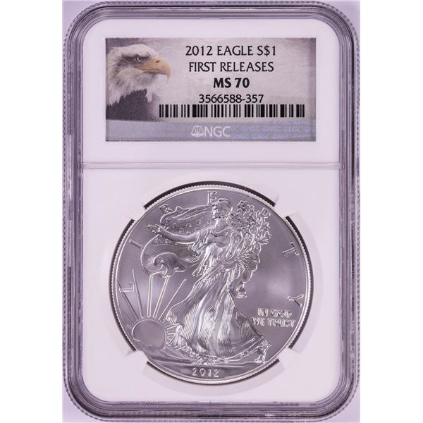 2012 $1 American Silver Eagle Coin NGC MS70 First Releases