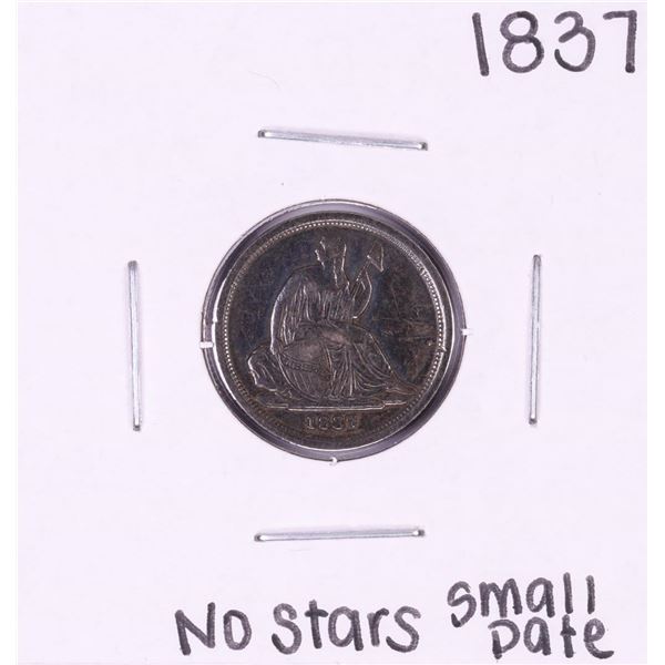 1837 No Stars Small Date Seated Liberty Dime Coin