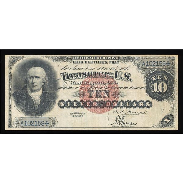 1880 $10 Silver Certificate Note Fr.290