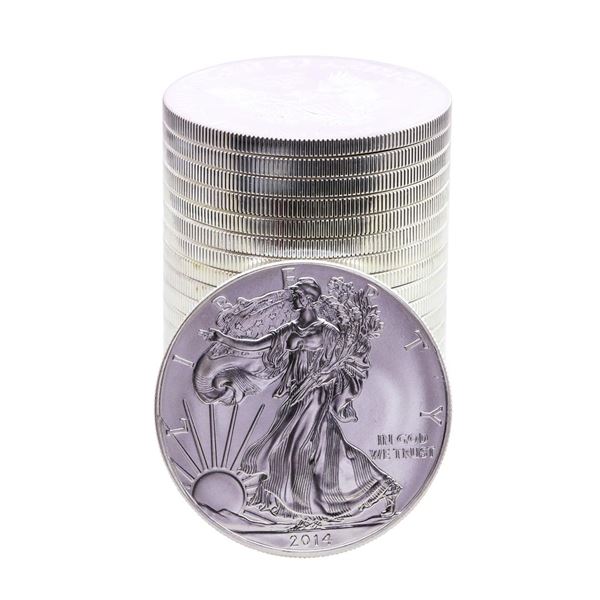 Roll of (20) Brilliant Uncirculated 2014 $1 American Silver Eagle Coins