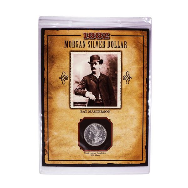 1882-O $1 Morgan Silver Dollar Coin Bat Masterson Legends of the Wild West