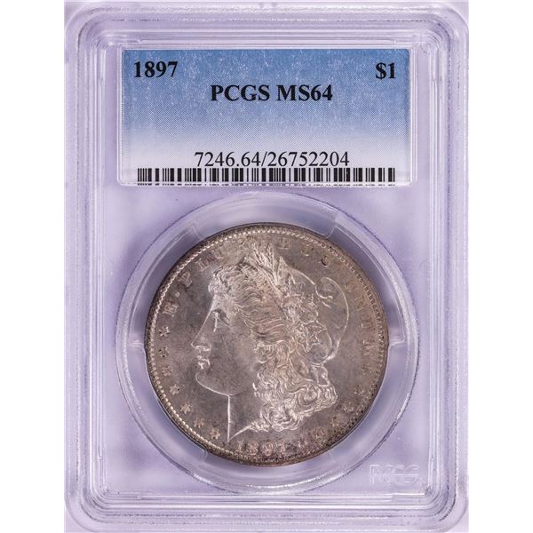 1897 $1 Morgan Silver Dollar Coin PCGS MS64