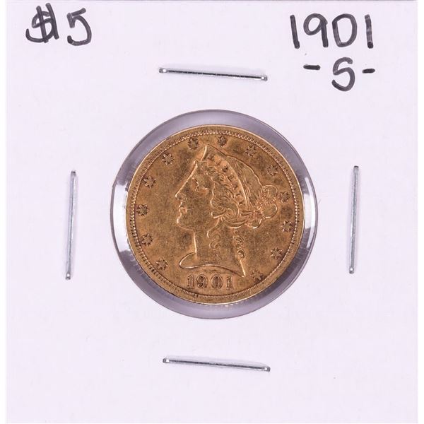1901-S $5 Liberty Head Half Eagle Gold Coin
