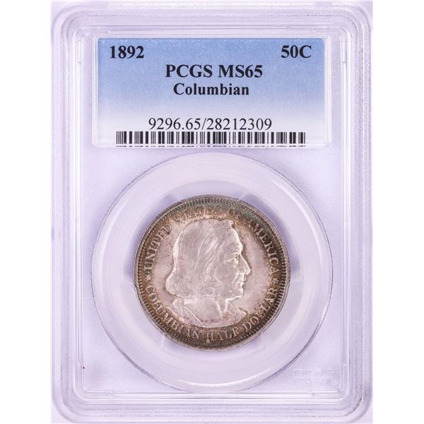 1892 Columbian Exposition Commemorative Half Dollar Coin PCGS MS65 Nice Toning