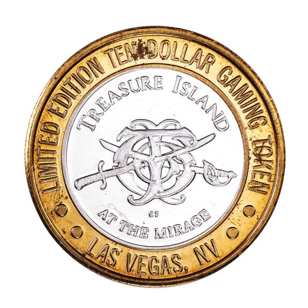 .999 Silver Treasure Island Las Vegas $10 Limited Edition Casino Gaming Token