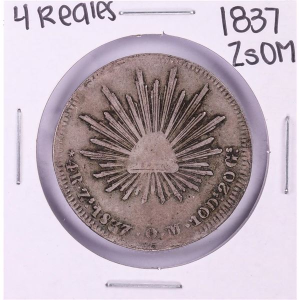 1837 ZsOM Mexico 4 Reales Silver Coin