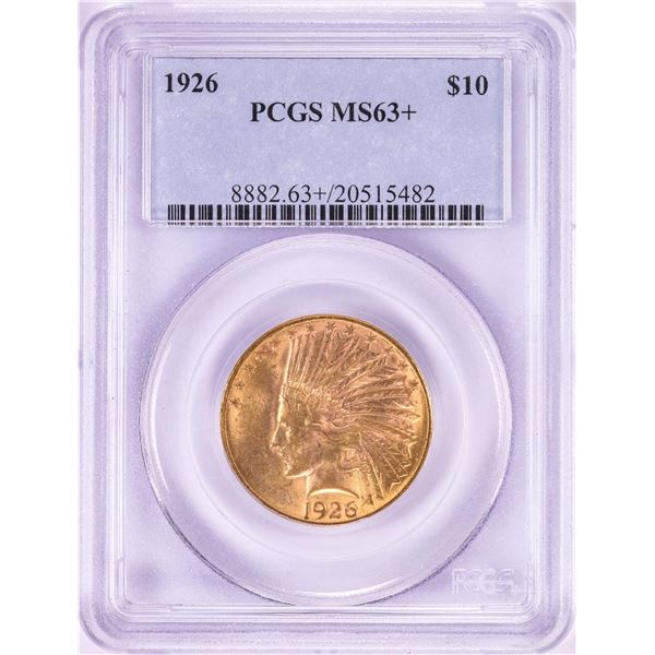 1926 $10 Indian Head Eagle Gold Coin PCGS MS63+