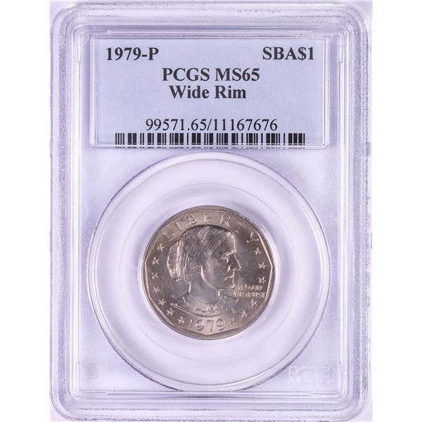 1979-P $1 Susan B Anthony Dollar Coin PCGS MS65 Wide Rim