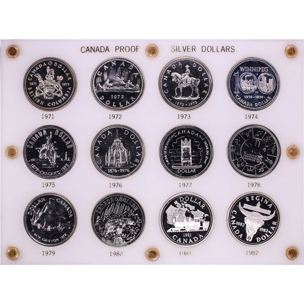 1971-1982 Proof $1 Canada Commemorative Silver Dollar Coin Sets in Capital Plastic