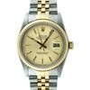 Image 1 : Rolex Mens Two Tone Champagne Tapestry Index 36MM Datejust Wristwatch