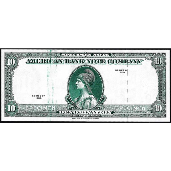 1929 Ten Unit American Bank Note Company Test Note