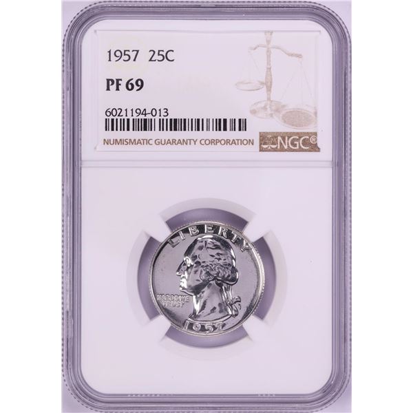1957 Proof Washington Quarter Coin NGC PF69