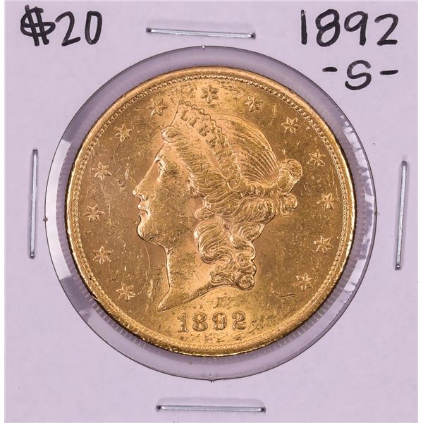 1892-S $20 Liberty Head Double Eagle Gold Coin