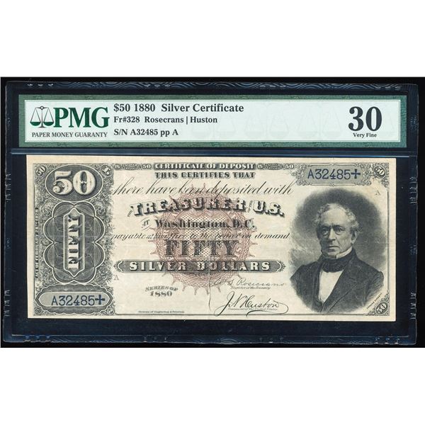 1880 $50 Silver Certificate Note Fr.328 PMG Very Fine 30 Vivid Detail