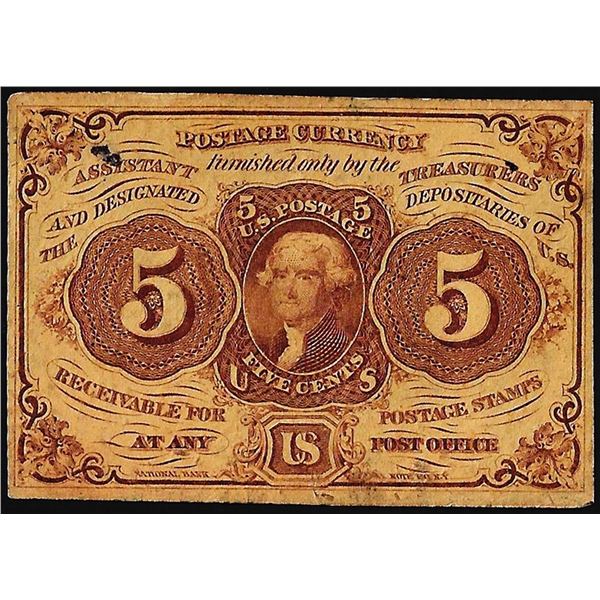 July 17, 1862 First Issue Five Cents Fractional Currency Note