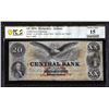 Image 1 : 1850's $20 The Central Bank of Alabama Montgomery Obsolete Note PCGS Choice Fine 15