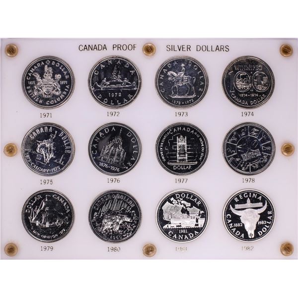 1971-1982 Proof $1 Canada Commemorative Silver Dollar Coin Sets in Capital Plastic