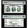 Image 1 : Set of Giori Test Note Washington & Lincoln Memorial PMG Gem Uncirculated 66EPQ
