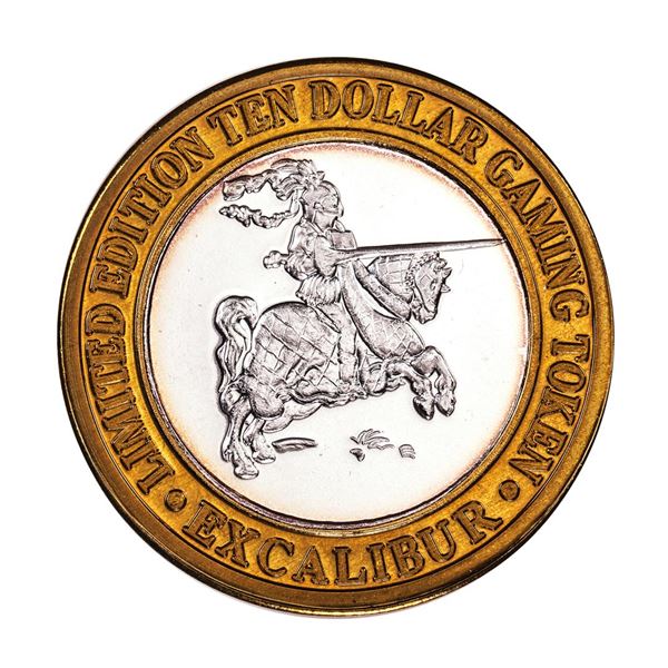 .999 Silver Excalibur Las Vegas Nevada $10 Casino Limited Edition Gaming Token