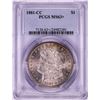 Image 1 : 1881-CC $1 Morgan Silver Dollar Coin PCGS MS63+