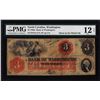 Image 1 : 1860's $3 Bank of Washington North Carolina Obsolete Note PMG Fine 12 Net